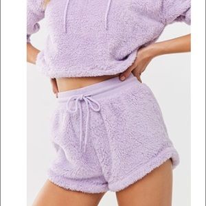 Lavender Plush Lounge Shorts